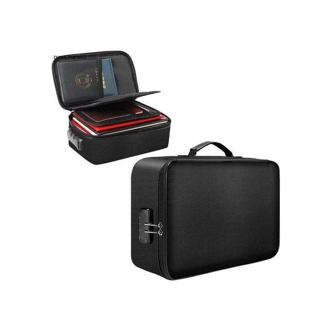 Fireproof Document Organizer Bag 4-Layer Large Space Water-Resistant Zipper File Storage Case With Lock Gifts Portable Travel