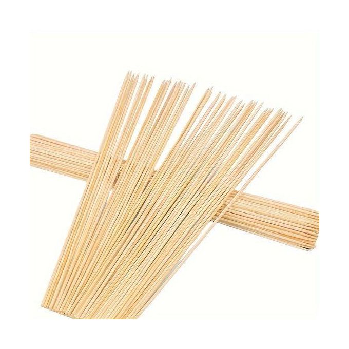 80pcs Disposable BBQ Skewers, Natural Bamboo Skewers Sticks, Suitable for BBQ, Appetizers, Fruits, Kebabs, Chocolate Fountain, Barbecue, Kitchen Accessories, Grill Accessories -