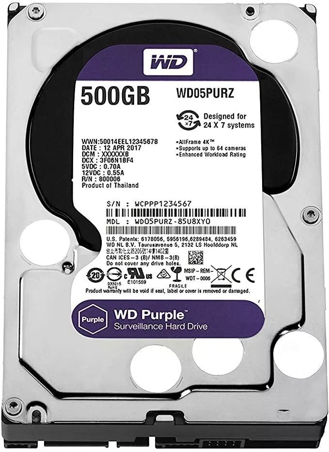 Western Digital Purple B,Internal,5400 RPM,3.5 inch (WD40PURX) Hard Drive