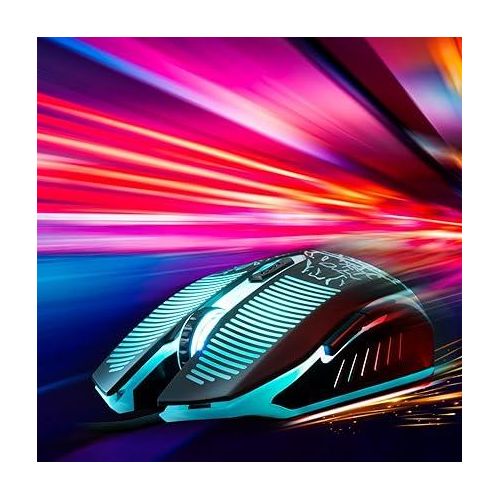 Keyboard and Mouse Gaming LED Wired Combo with Emitting Character Keyboard 4800DPI 2 Side Button USB Mouse Rainbow Backlit Mechanical Feeling Compatible with PC Raspberry Pi Mac Xbox one ps4