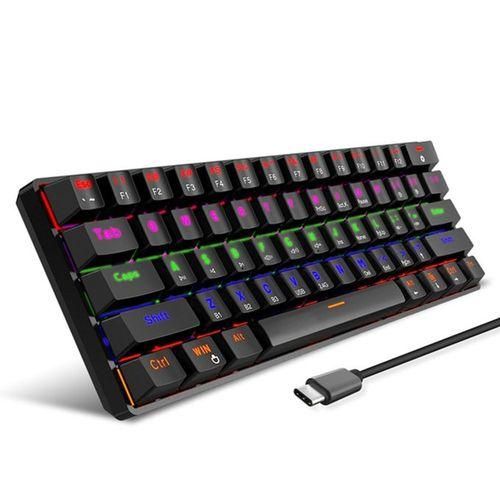Keyboard and Mouse Gaming LED Wired Combo with Emitting Character Keyboard 4800DPI 2 Side Button USB Mouse Rainbow Backlit Mechanical Feeling Compatible with PC Raspberry Pi Mac Xbox one ps4