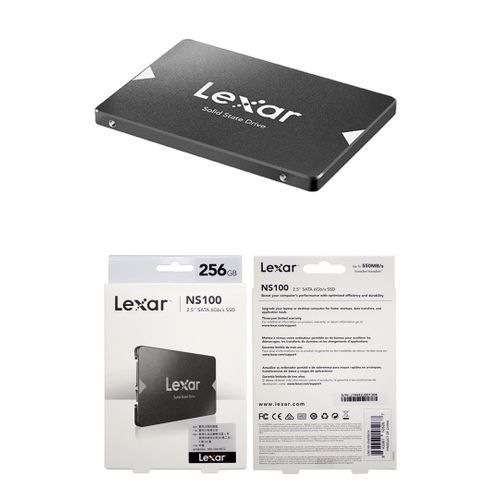 This Lexar NS100 256GB 2.5" SSD is brand new and comes with a warranty. It's compatible with a variety of devices and uses a SATA III interface.