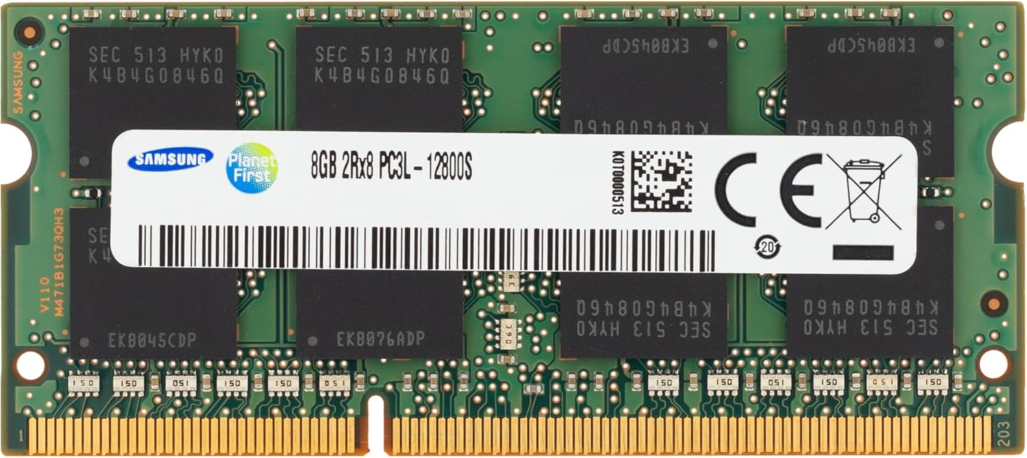 Samsung 8GB DDR3/DDR3L 1600MHz PC3L-12800 (PC3-12800) CL11 SODIMM 2Rx8 Dual Rank 1.35V 204-Pin Laptop, Notebook RAM Memory