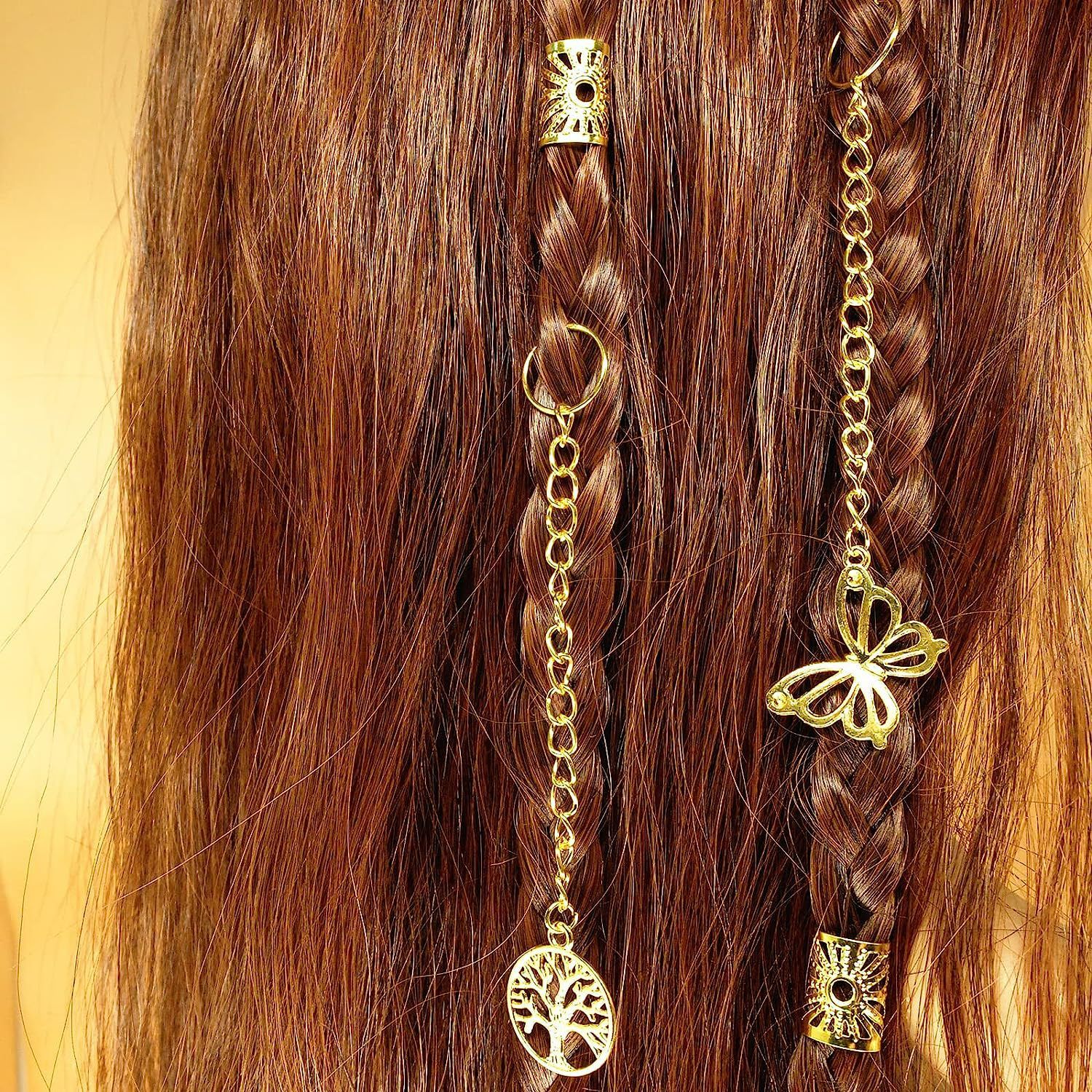 64PCS DIY wig dreadlocks accessories Reggae braid iron hollowed-out Sun hair extensions decorative hair fasteners