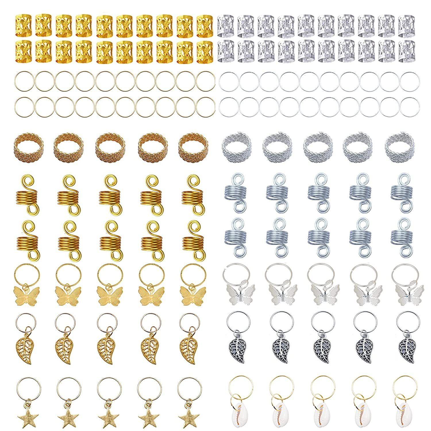 140 accessories for women's braid Butterfly clip Hair accessories Braid bead Hair hoop Star shell pendant Braid hair clips