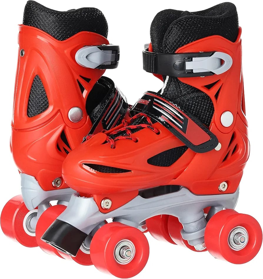QUAD SKATES. Quad skates in red sizes 35_38, Boys Girls Kids Skates Children Roller Skates Skating Shoes Sliding Adjustable Quad Sneakers 4 Wheels 2 Row Line Outdoor