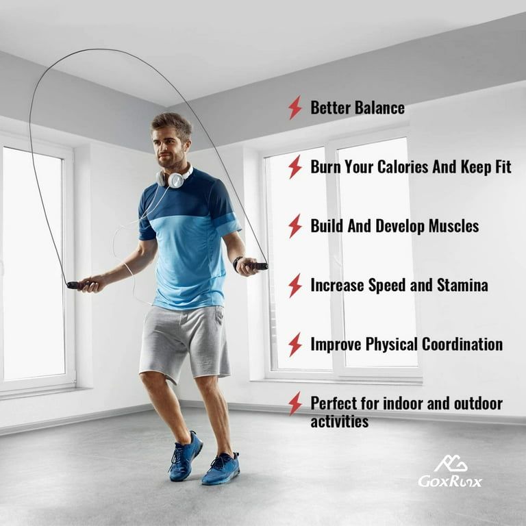 SKIPPING ROPE. Wire Skipping Rope Burning Fat Fitness Jumping Rope, Sweat, deodorant, moisture-proof, environmentally friendly, soft and comfortable.light enough and turn fast,ideal for agility.