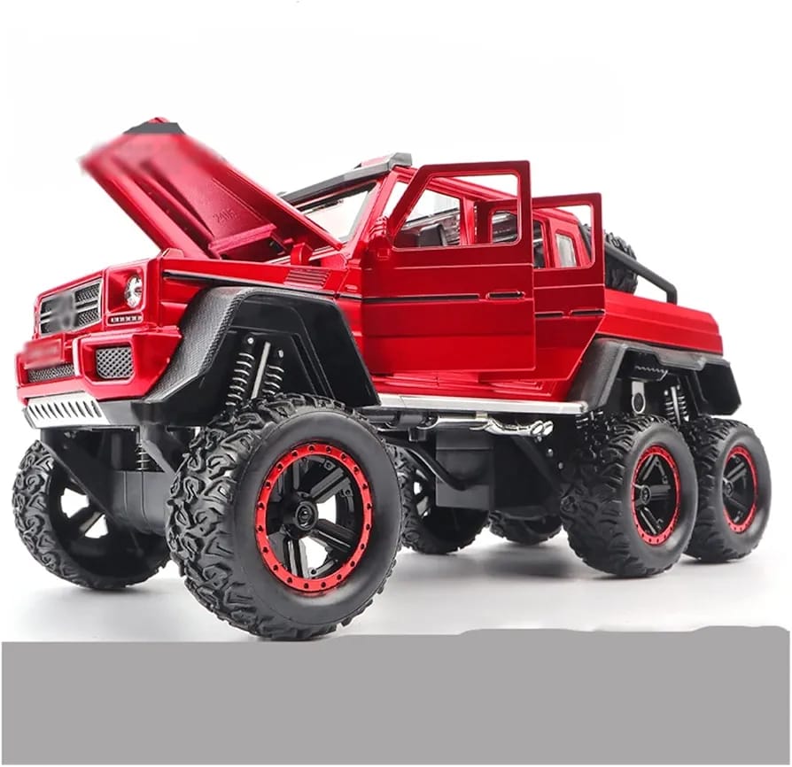 TOY CAR. Mercedes-Benz G63 AMG 6x6. A Key to start function. The remote control, power display, 2.4G remote control, four wheel spring suspension, With the volume adjustment button