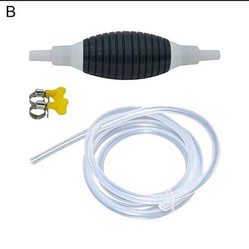 **SAVE MORE EVERDAY **Manual Car Fuel Liquid Transfer Pump Petrol Diesel Oil Water Siphon Hand Pump.High Flow Hand Siphon Pump: With L2m D21mm durable lengthen and thicken clear PVC pipe, oil, high te