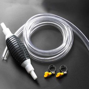 **SAVE MORE EVERDAY **Manual Car Fuel Liquid Transfer Pump Petrol Diesel Oil Water Siphon Hand Pump.High Flow Hand Siphon Pump: With L2m D21mm durable lengthen and thicken clear PVC pipe, oil, high te