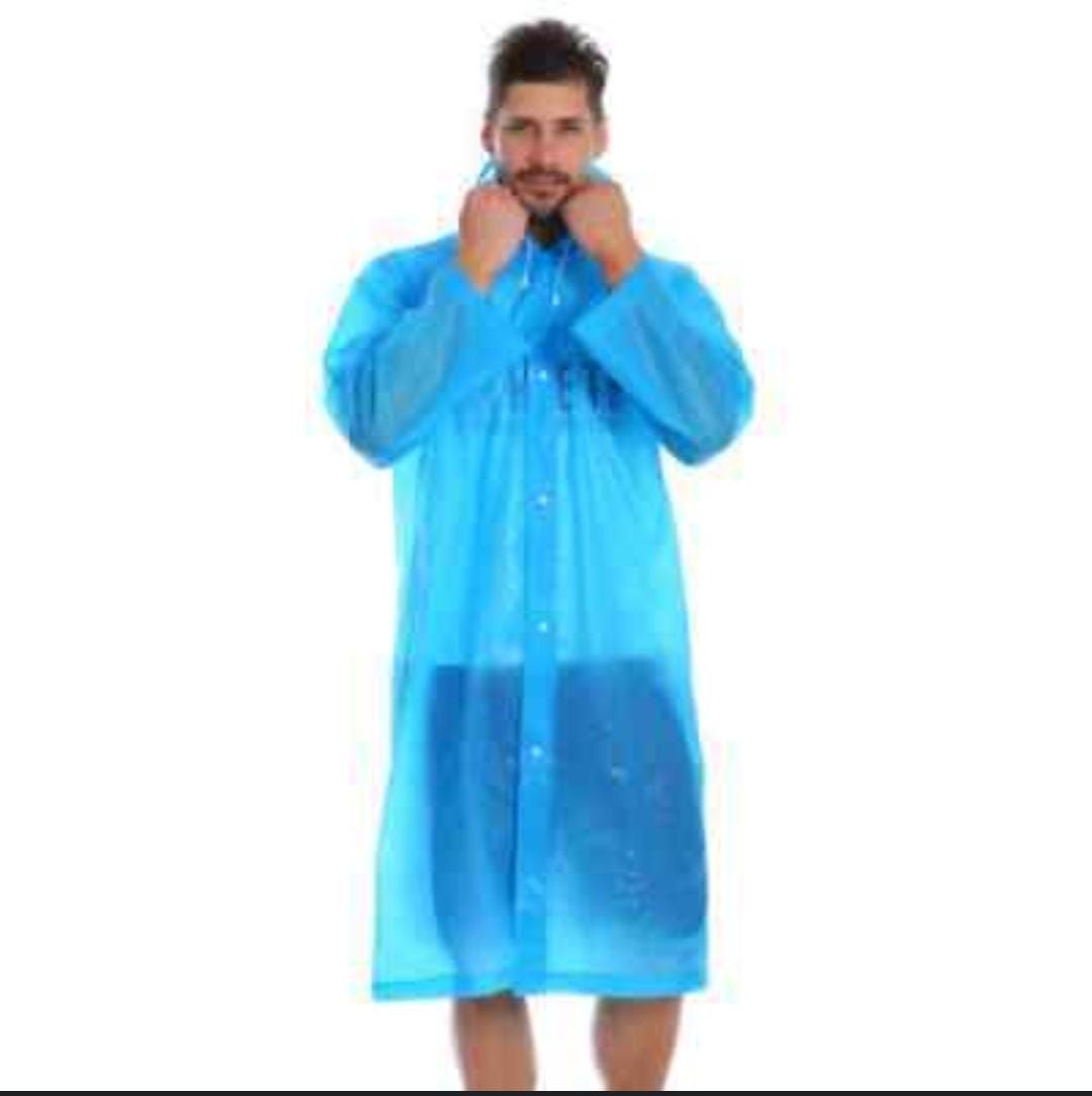 Long EVA Material Plastic Raincoat Waterproof Rain Coat Adults.Free SizeSafe & Eco-friendly - The rain poncho is made of an eco-friendly material (100% EVA), no plastic smell and no harmless, compared