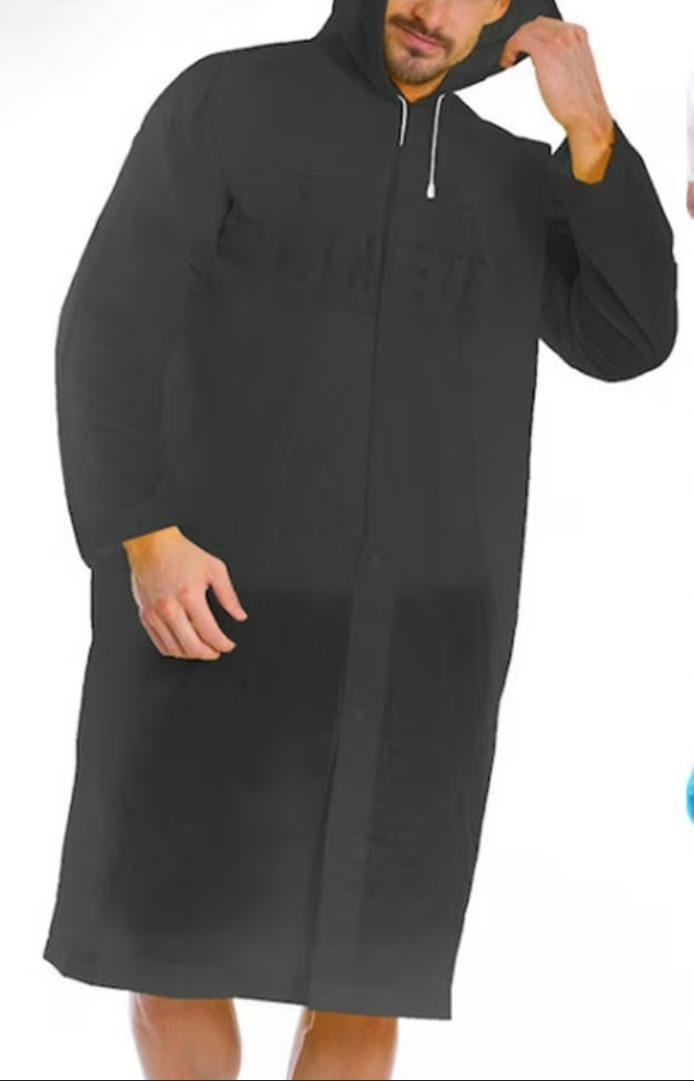 Long EVA Material Plastic Raincoat Waterproof Rain Coat Adults.Free SizeSafe & Eco-friendly - The rain poncho is made of an eco-friendly material (100% EVA), no plastic smell and no harmless, compared