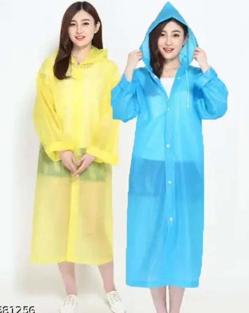 Long EVA Material Plastic Raincoat Waterproof Rain Coat Adults.Free SizeSafe & Eco-friendly - The rain poncho is made of an eco-friendly material (100% EVA), no plastic smell and no harmless, compared
