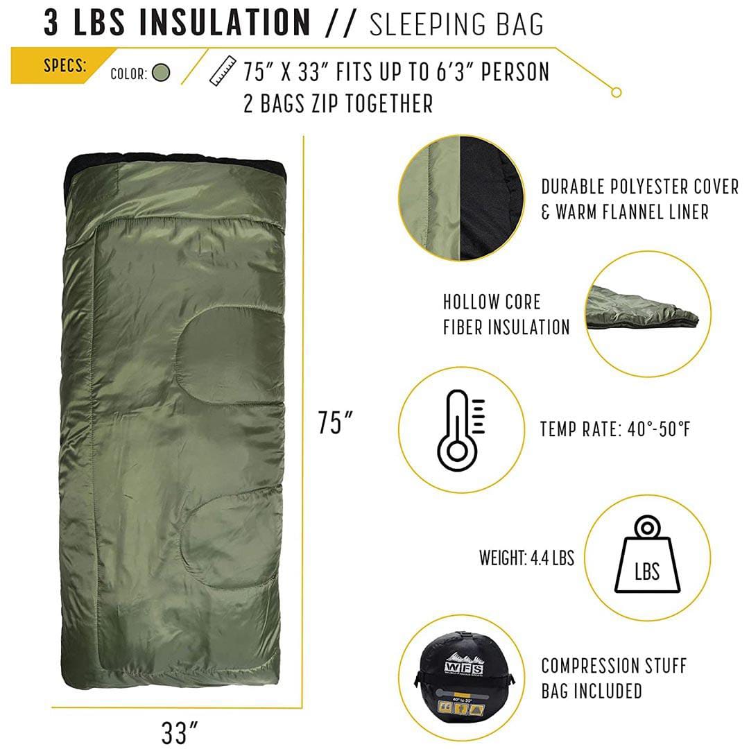 High Quality Generic Camping Sleeping Bag For Adults And Kids,Durable Polyester Cover and Warm Flannel Liner, Includes a Compressed Stuff Bag