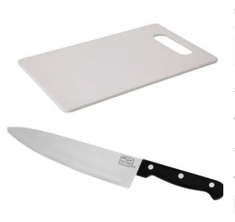 Chopping board plus free Kitchen Knife plastic unbreakable chopping board and strong knife for kitchen use chopping board and knife offer