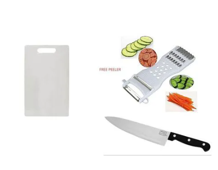 Chopping Board + Kitchen Knife + FREE Peeler
