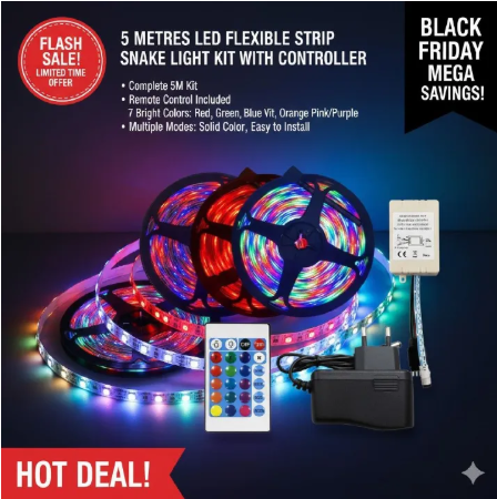 5 METRES Led Flexible Strip Snake Light Kit With Controller 5 m original strip led light snake light five metres