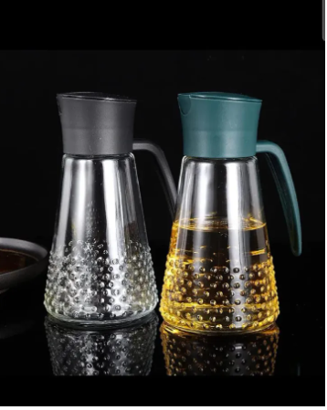 630ml Premium Glass Oil Dispenser – Smart Automatic Pour Oil Pot for Cooking, Frying & Dressing
