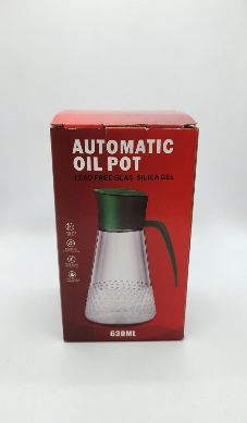 630ml Premium Glass Oil Dispenser – Smart Automatic Pour Oil Pot for Cooking, Frying & Dressing