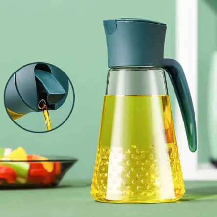 630ml Premium Glass Oil Dispenser – Smart Automatic Pour Oil Pot for Cooking, Frying & Dressing