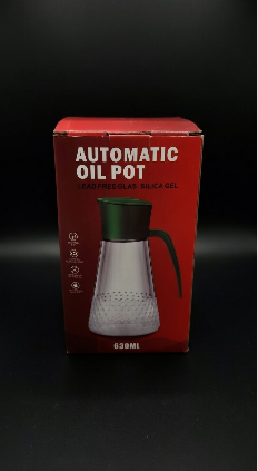 630ml Premium Glass Oil Dispenser – Smart Automatic Pour Oil Pot for Cooking, Frying & Dressing