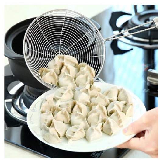 Oval Skimmer Stainless Steel Filter Mesh Oil Pot Food Filter Cookware Colander Fried Filter Kitchen Strainer Baking Cooking Tool