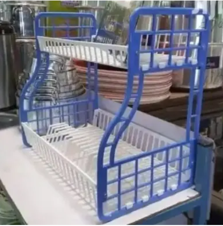 Dishrack 2 tier dishrack,double dishrack, strong KENPOLY two tier Dishrack,Kenpoly double decker dishrack Two tier heavy plastic Dish Rack Utensil Organizer 2 Layers Kitchen Households