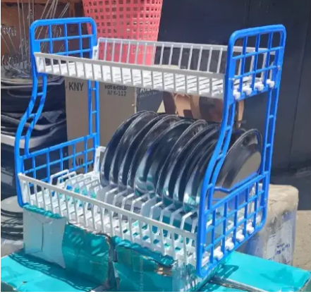 Dishrack 2 tier dishrack,double dishrack, strong KENPOLY two tier Dishrack,Kenpoly double decker dishrack Two tier heavy plastic Dish Rack Utensil Organizer 2 Layers Kitchen Households