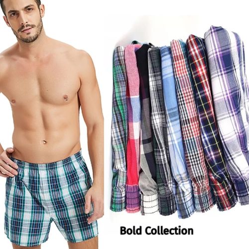 Fashion 6PCs Quality Cotton Men's Checked Boxer Short