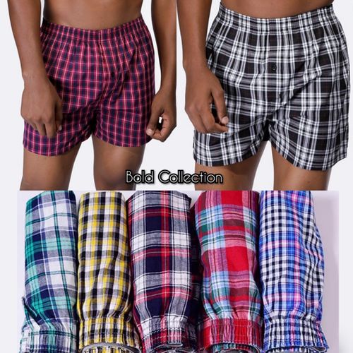 Fashion 6PCs Quality Cotton Men's Checked Boxer Short