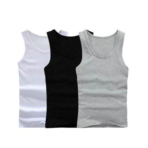 Fashion 100% Cotton Mens Fitted Vest (3Pcs) -3Pack Coloured mens cotton vests