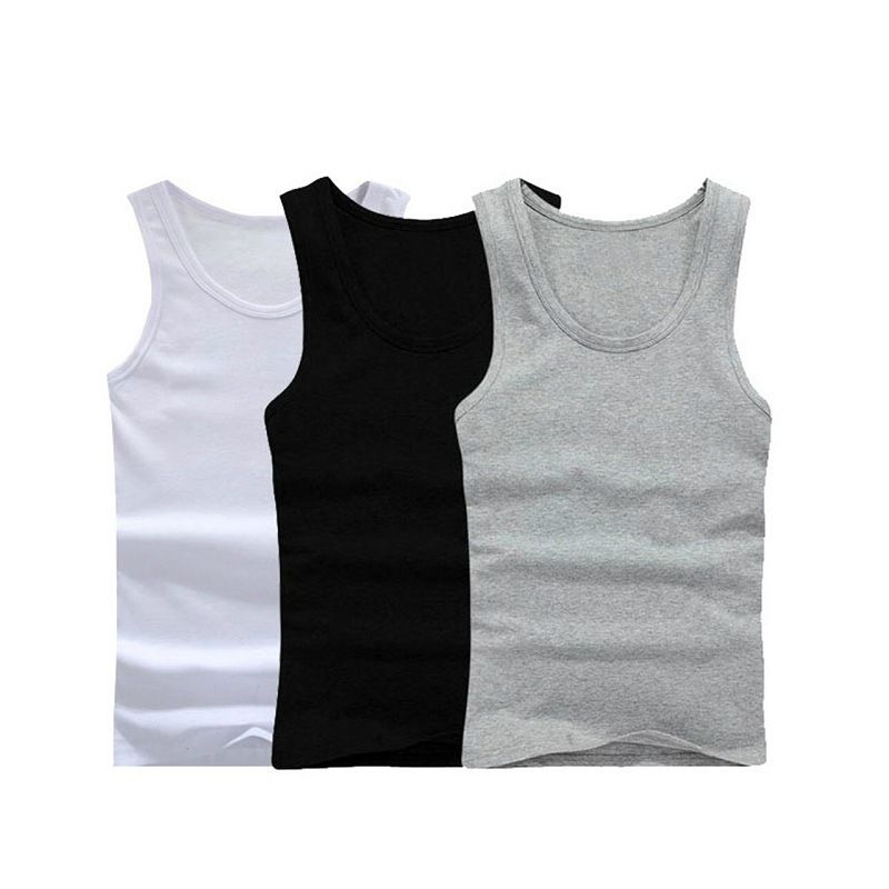 Fashion 100% Cotton Mens Fitted Vest (3Pcs) -3Pack Coloured mens cotton vests