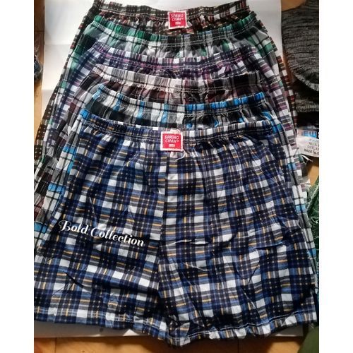 Fashion 6PACK Soft Cotton Men's Checked Boxers Shorts(Waist 28-36)