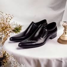 Men’s Exquisite Pure Leather Slip-On Formal & Casual Shoes – Elegant Official Loafers + FREE Bonus Pair of Open Leather Sandals – Durable, Stylish, Comfortable Footwear for Men