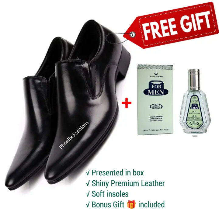 Brown Leather Official Men’s Shoes with 50ml Fragrance – Elegant, Durable, Comfortable Formal Footwear for Office, Events & Daily Wear – Includes Stylish Scent for a Complete Look