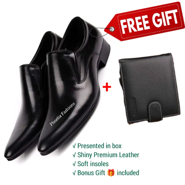 Formal Italian Design Casual/Official Leather Slip-On Men’s Shoes – Stylish, Comfortable & Versatile Footwear for Office, Events & Daily Wear + Free Black Invisible Socks