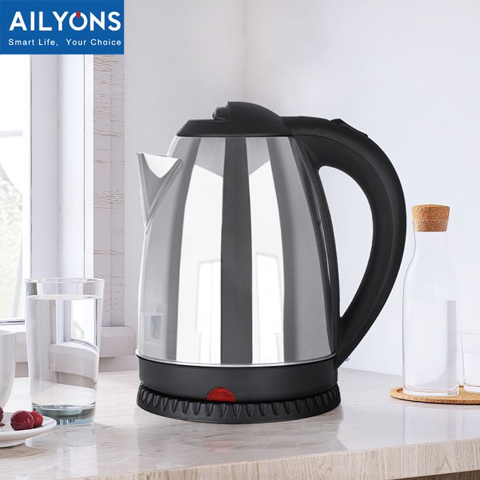 1.8 Litres Alyons Electric Kettle, made of high-quality stainless steel, which is rust-resistant and easy to clean.