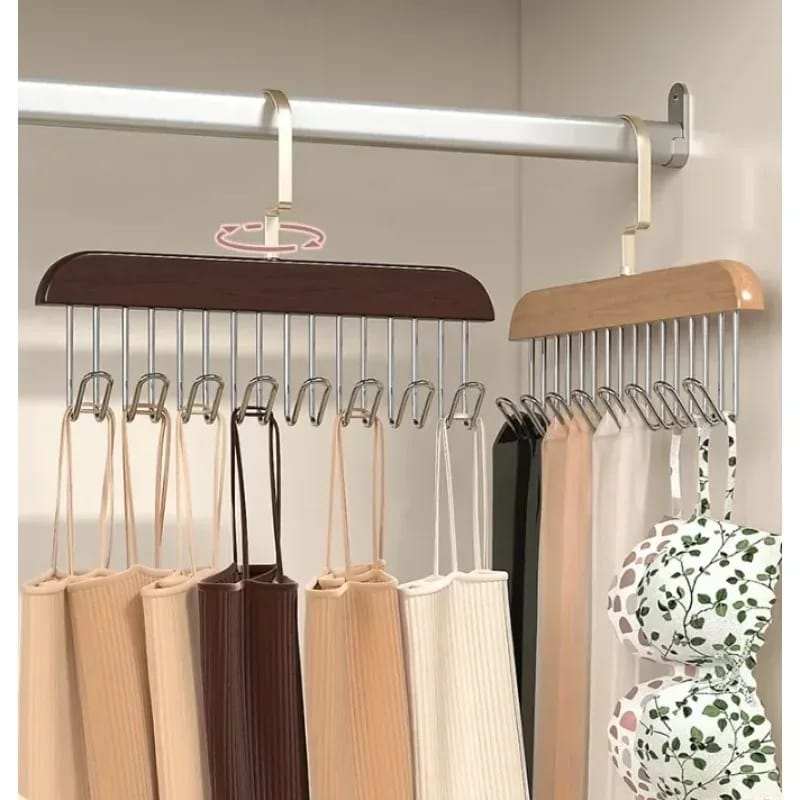 Wooden Plank Hanger 8 Hook Hanger Scarves Belt Ties Hats Hanger Clothes Hanger