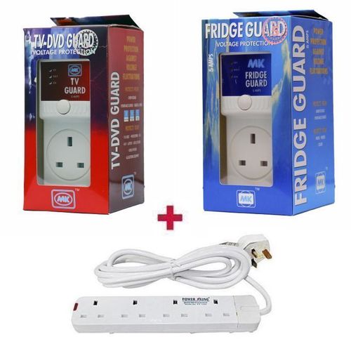 MK Electronics Fridge + TV Guard + 4 Wy Powerking Extension Cable