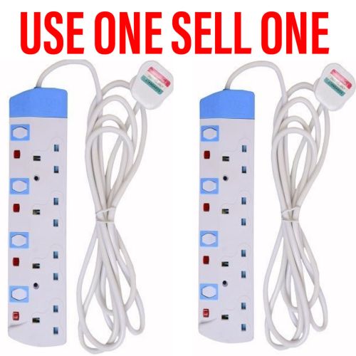 Power King >2 Living Room Power Extension Cable > 4 Way With A Fuse