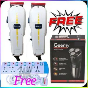 Geemy 2-in-1 Professional Electric Hair Shaving Clipper With Bonus Face Smoother & 4-Way Power Extension – Ideal For Salon & Home Use