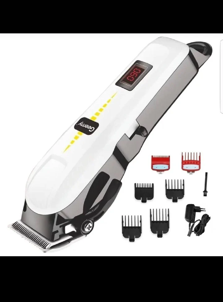 Geemy 2-in-1 Professional Electric Hair Shaving Clipper With Bonus Face Smoother & 4-Way Power Extension – Ideal For Salon & Home Use