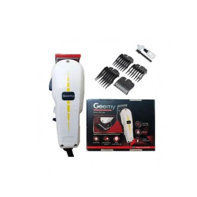 Geemy Professional Hair Clipper Electric Shaving Machine for Men – Rechargeable Cordless Hair Trimmer with Adjustable Blades for Home and Kinyozi Use