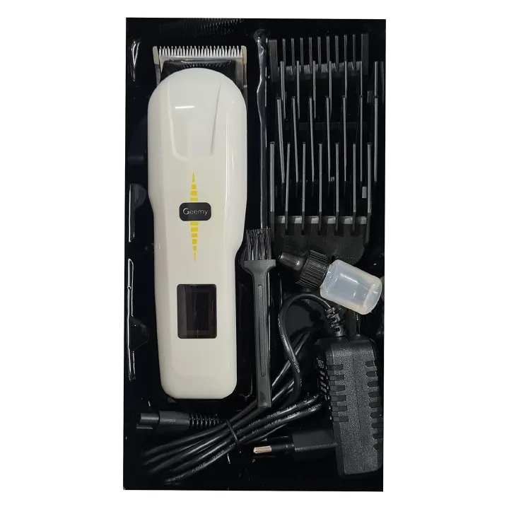 Geemy Professional Rechargeable Shaving Machine Cordless Hair Clipper with LED Display – Heavy Duty Beard and Hair Grooming Tool for Barbers and Home Use