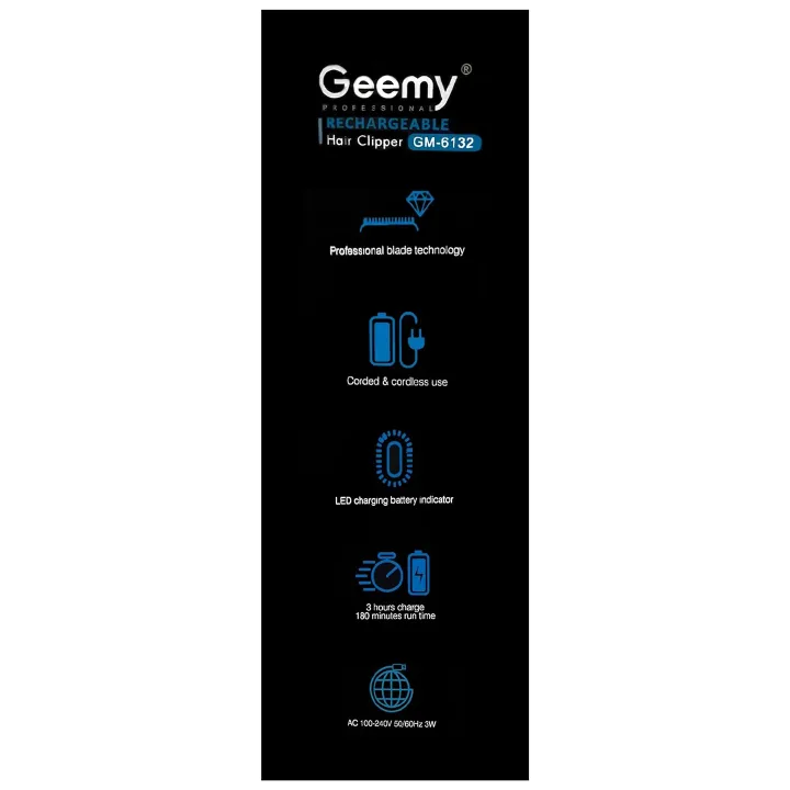 Geemy Professional Rechargeable Shaving Machine Cordless Hair Clipper with LED Display – Heavy Duty Beard and Hair Grooming Tool for Barbers and Home Use