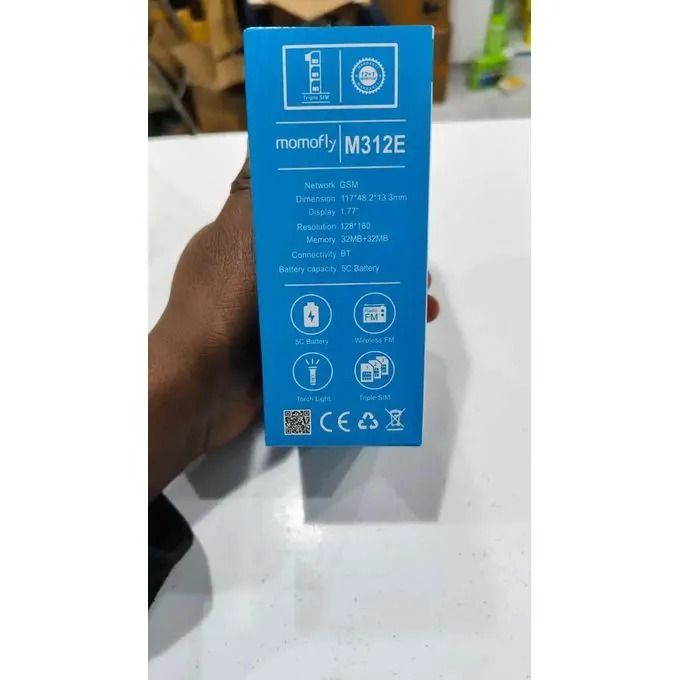 Momofly M312E 32 MB RAM Triple SIM Featured Phone with 1.77" Display, Long-Lasting 5C Battery and Bluetooth Connectivity for Reliable Communication and Everyday Convenience