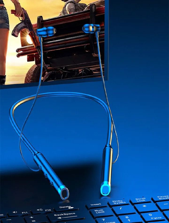 G03 Wireless Bluetooth Sports Earphones Neckband with Magnetic In-Ear Buds, Long Standby, Voice Assistant Support, Comfortable Sports Neck Hanging Design for Active Lifestyle