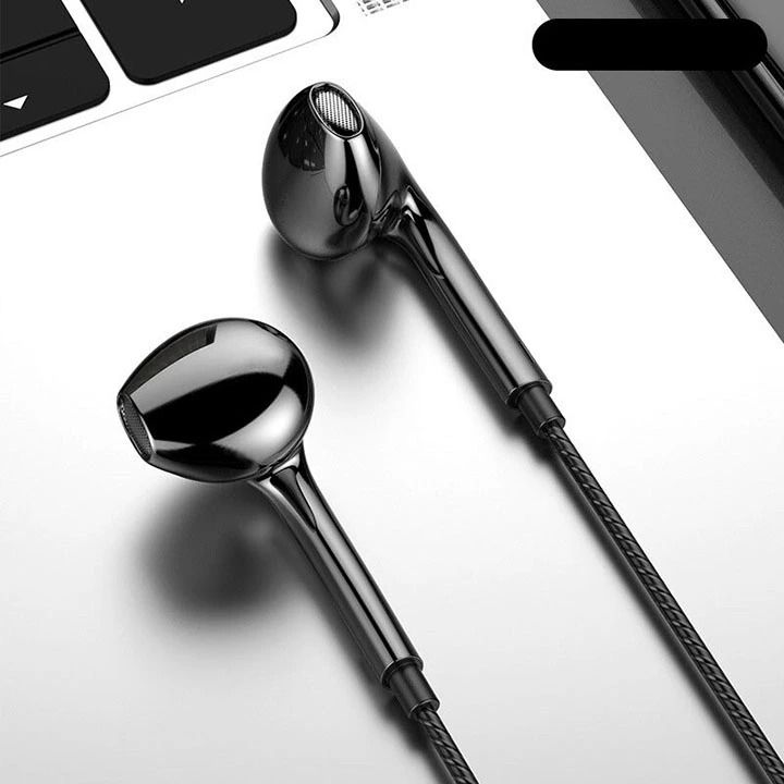 3.5mm Wired In-Ear Headphones with Microphone, Bass Stereo Earbuds, Sports Earphones with In-Line Control, Metal Subwoofer Earplugs Compatible with Android Phones