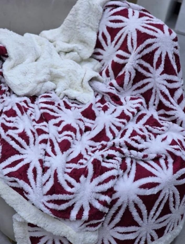 Warm Sherpa Patterned Blanket – Soft Plush Throw for Bed, Sofa, and Home Comfort, 6x6 Feet Cozy Fleece Blanket for Winter, All-Season Use, Stylish Home Décor