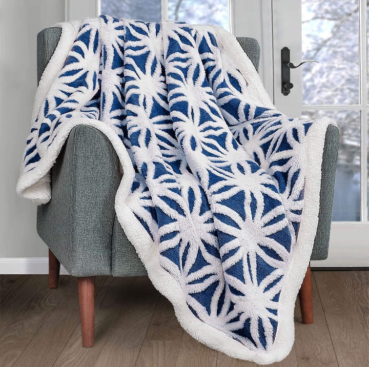 Warm Sherpa Patterned Blanket – Soft Plush Throw for Bed, Sofa, and Home Comfort, 6x6 Feet Cozy Fleece Blanket for Winter, All-Season Use, Stylish Home Décor